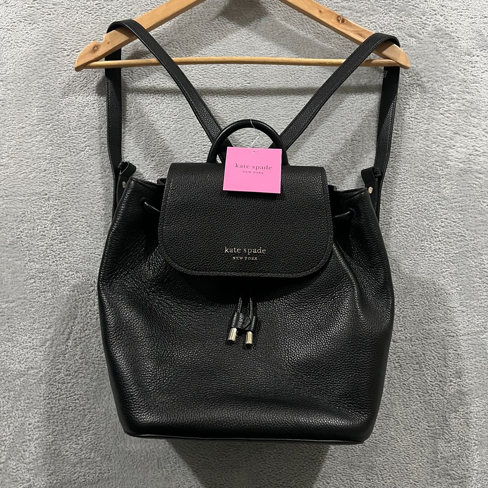 Kate Spade New York Medium Flap Backpack Women's Pebbled Leather Authentic